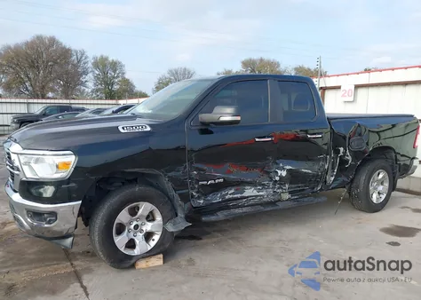 2019 Ram 1500 Big Horn/Lone Star 4X4 6'4 Box z USA, uszkodzony, nr VIN 1C6SRFBT9KN657255